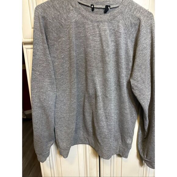 Monrow Women's Crew Neck Original Fleece Vintage Raglan Pullover Gray Medium - Picture 7 of 7